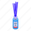 blue, sticks, diffuser, bottle, isometric 