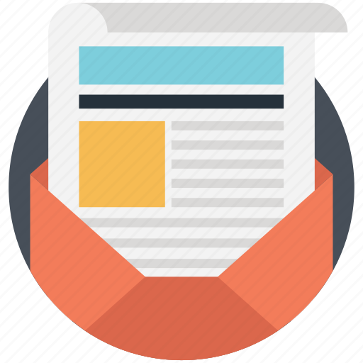 Business mail, communication, news report, newsletter, printing report icon - Download on Iconfinder