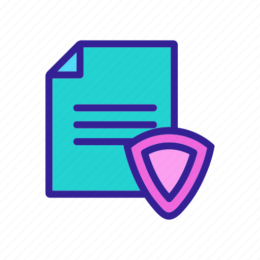 Contour, document, protection, security icon - Download on Iconfinder