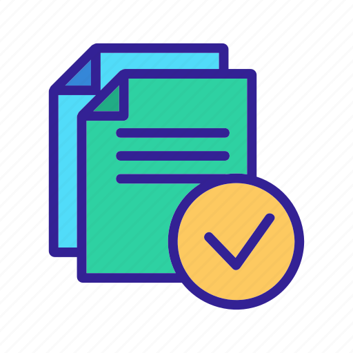 Check, confirm, contour, document, office, test icon - Download on Iconfinder