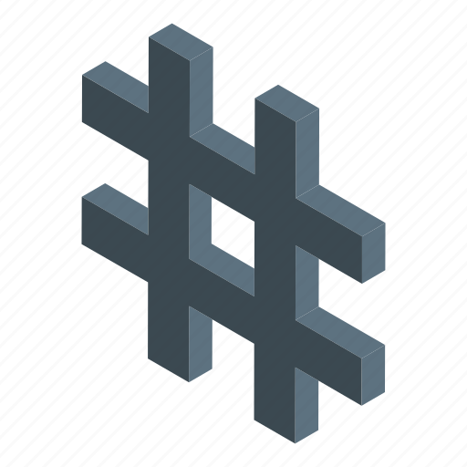 Digital, detox, hashtag, isometric icon - Download on Iconfinder