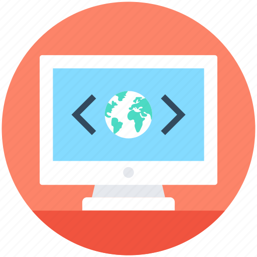Custom coding, global coding, globe, internet connection, monitor icon - Download on Iconfinder