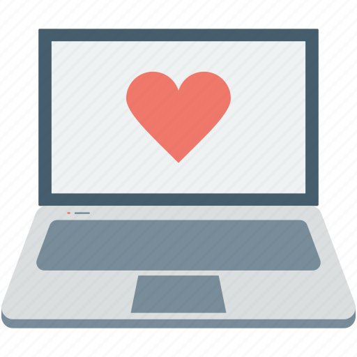 Heart, laptop, love chatting, lover chatting, romantic chat icon - Download on Iconfinder