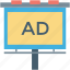 ad board, advertisement, advertising, billboard, signboard 