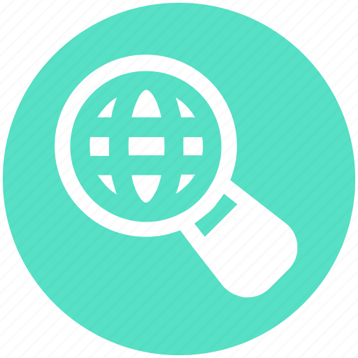 Digital marketing, find, globe, magnifier, magnify, search, world icon - Download on Iconfinder