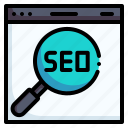 seo, business and finance, ecommerce, magnifying glass, search