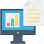 monitor, online documents, online graph, sales report, seo report 