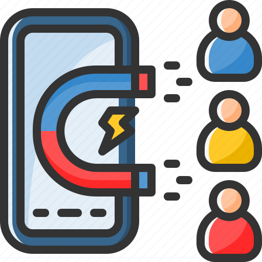 User, engagement, user engagement, online-marketing, magnet, mobile, online icon - Download on Iconfinder