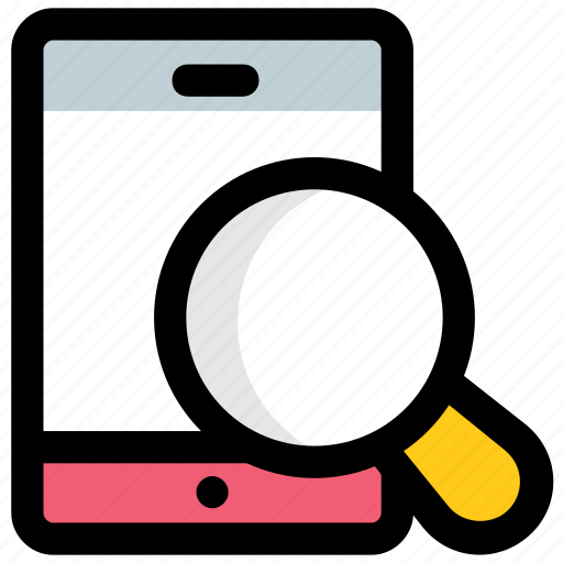 Mobile discovery, mobile exploration, mobile magnifier, mobile marketing concept, mobile search icon - Download on Iconfinder