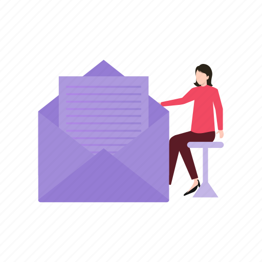 Mail, letter, envelope, girl, message icon - Download on Iconfinder