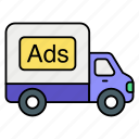 campaign, add, advertising, van, promotion, publicity