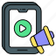video marketing megaphone, marketing, announcement, promotion, bullhorn 