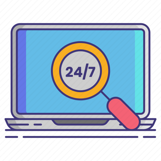 24/7, monitor, monitoring icon - Download on Iconfinder