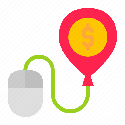 Balloon, coin, digital, marketing, money, mouse, pay icon - Download on Iconfinder