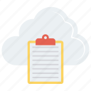 clipboard, cloud, document, paper, sheet