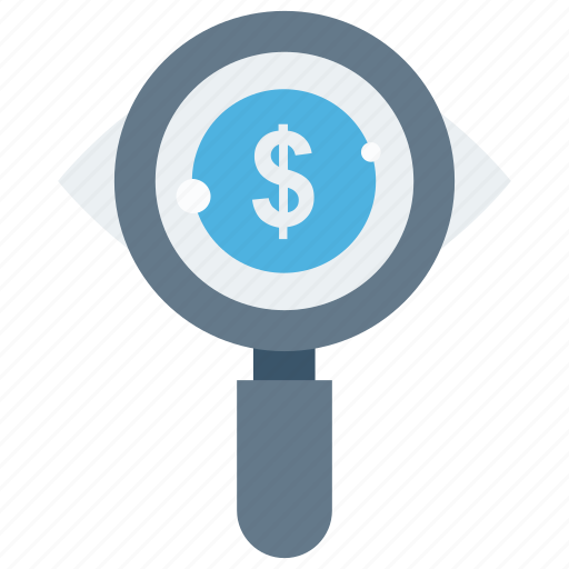 Coin, dollar, find, magnifier, search icon - Download on Iconfinder