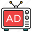 advertisement, ad, advertising, screen 
