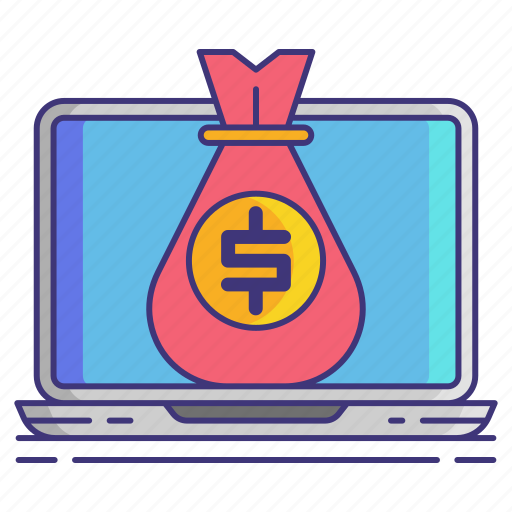 Bag, computer, money, revenue icon - Download on Iconfinder