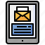 mail, ui, communications, message, tablet 