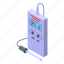 portable, digital, thermometer, isometric 