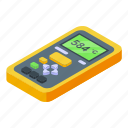 industrial, digital, thermometer, isometric