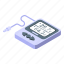 electronic, digital, thermometer, isometric