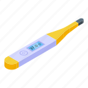 lcd, digital, thermometer, isometric