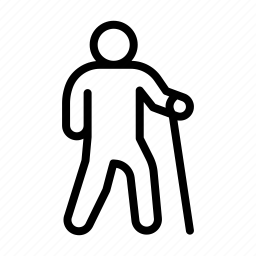 Walking, stick, old, handle, support, disabled icon - Download on Iconfinder