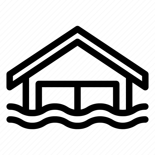 House, builidng, drown, flood, disaster icon - Download on Iconfinder