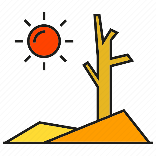 Arid, desert, drought, dry, hot, rainless, sun icon - Download on Iconfinder