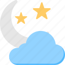 moon stars clouds, night sky, night weather, starry night, weather 