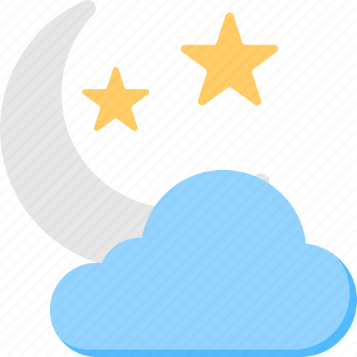Moon stars clouds, night sky, night weather, starry night, weather icon - Download on Iconfinder