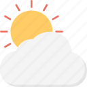 pleasant weather, sun with cloud, weather, weather forecast, weather report 