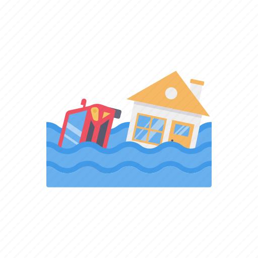 Tsunami, wave, disaster, buildings icon - Download on Iconfinder