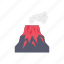 volcano, mountain, fire, crater 
