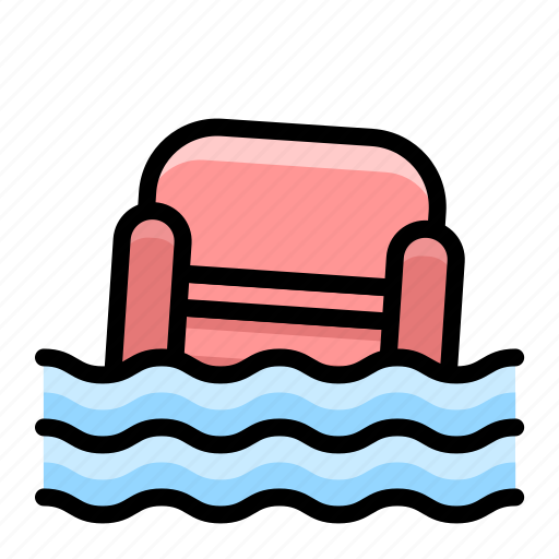 Disaster, drowning, emergency, flood, rain, sofa icon - Download on Iconfinder