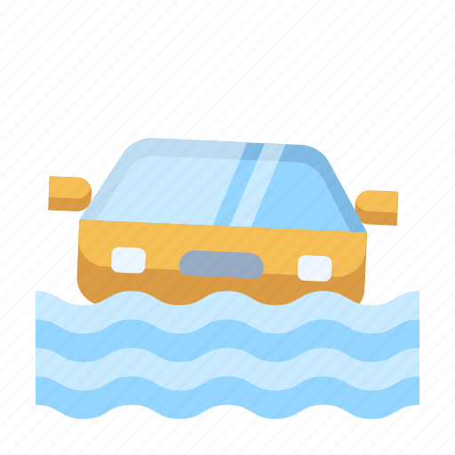 Car, disaster, drowning, emergency, flood, rain icon - Download on Iconfinder