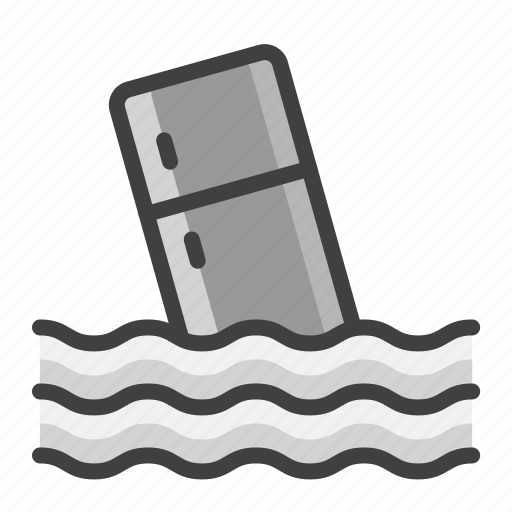 Disaster, drowning, emergency, flood, rain, refrigerator icon - Download on Iconfinder
