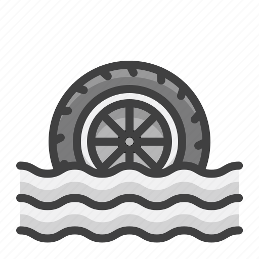 Disaster, drowning, emergency, flood, rain, wheel icon - Download on Iconfinder
