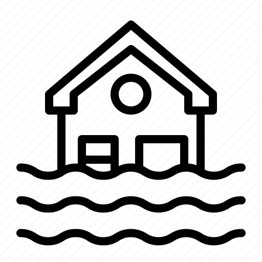 Disaster, drowning, emergency, flood, home, rain icon - Download on Iconfinder