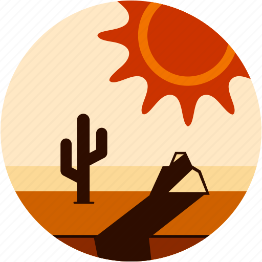 Cactus, dessert, disaster, rock, shadow, sun icon - Download on Iconfinder