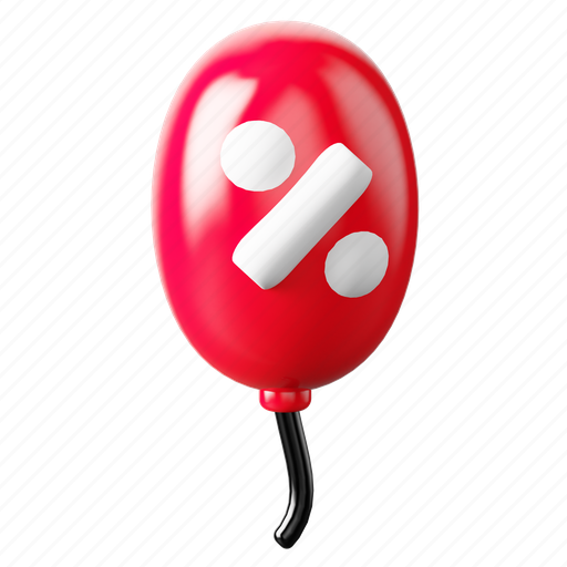 Balloon, balloon discount, discount-celebration, party discount, shopping discount, percentage, discount 3D illustration - Download on Iconfinder
