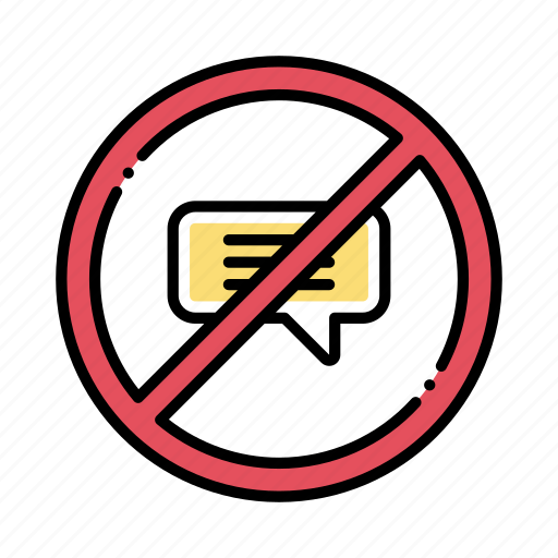 No speak, no talking, no chatting, prohibition, talk icon - Download on Iconfinder