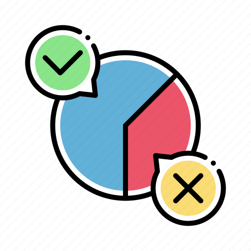 Vote, pie chart, check, cross, voting icon - Download on Iconfinder