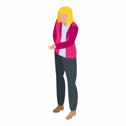 Woman, discussion, isometric icon - Download on Iconfinder