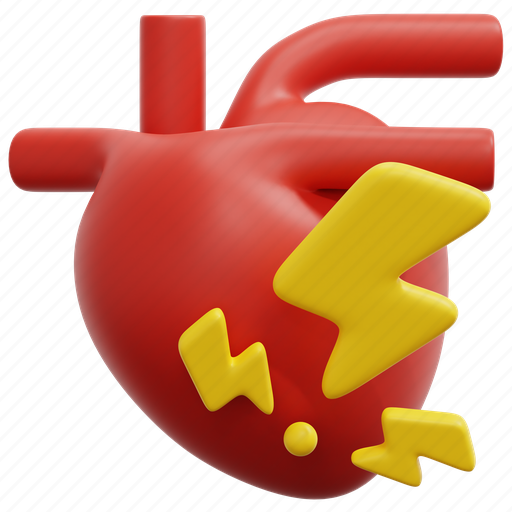 Heart, attack, organ, illness, health, disease, 3d 3D illustration - Download on Iconfinder