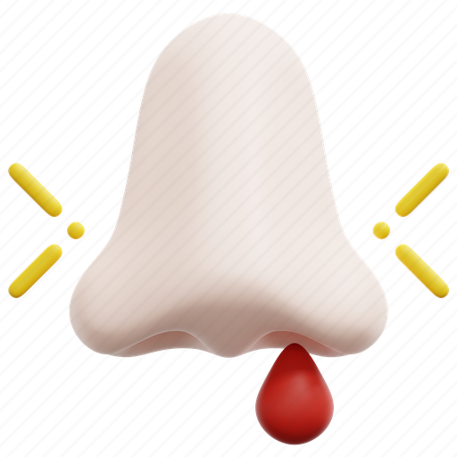 Nose, bleeding, bleed, blood, organ, disease, 3d 3D illustration - Download on Iconfinder