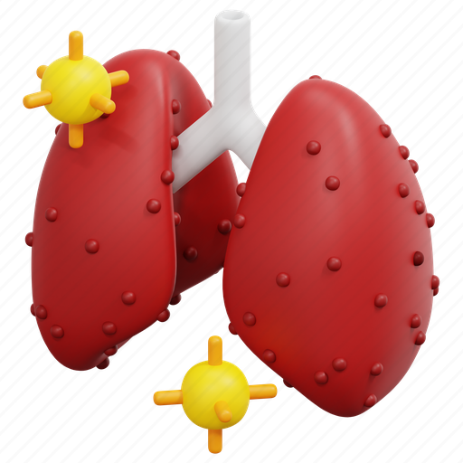 Pneumonia, lung, respiratory, virus, bacteria, organ, disease 3D illustration - Download on Iconfinder