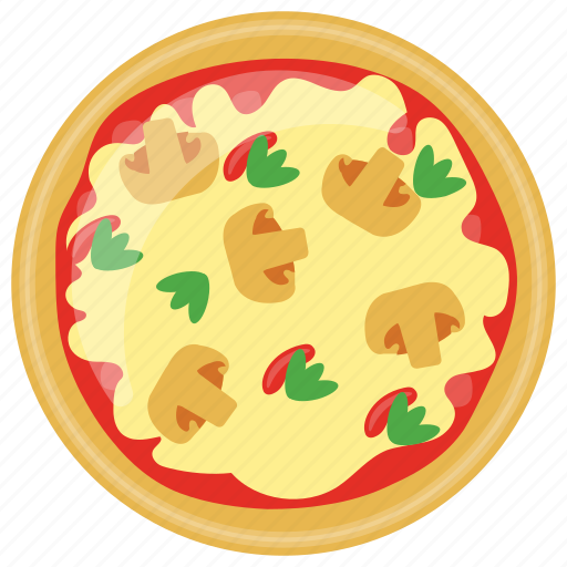 Fast food, italian pizza, italian traditional dish, mushrooms pizza, school lunch icon - Download on Iconfinder