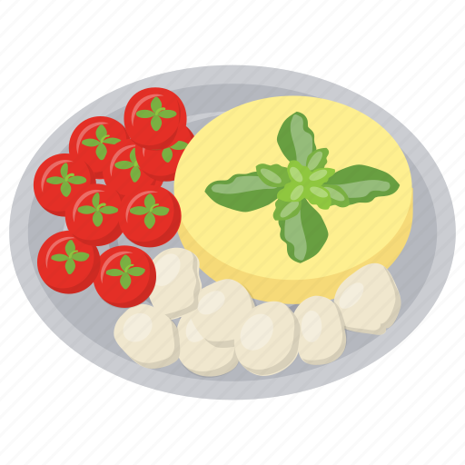 Fresh mozzarella tomato salad, healthy salad, organic food, salad for dinner, weight loss diet icon - Download on Iconfinder